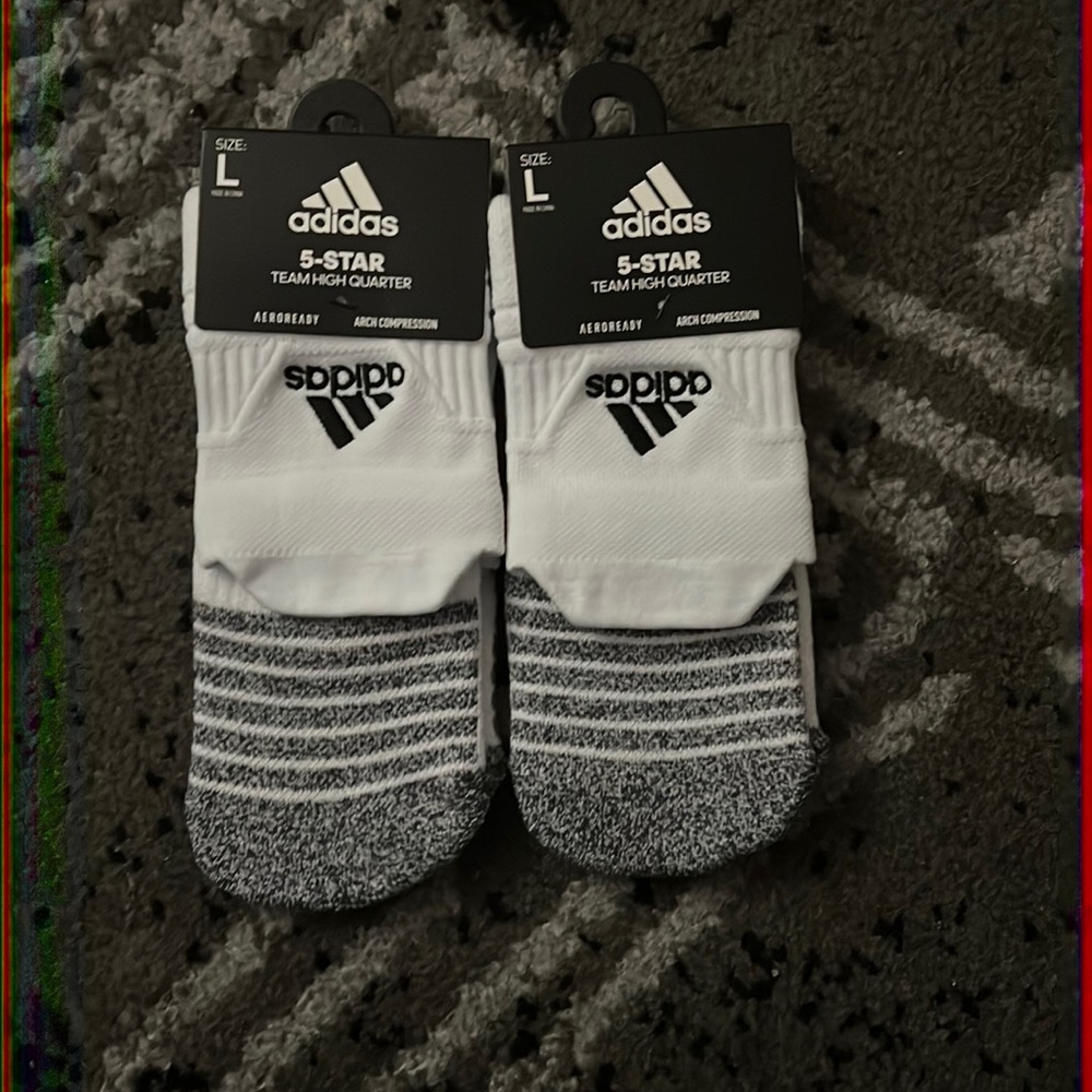 Adidas Athletic Team Quarter Length Socks (Lot of 2 Pairs)
